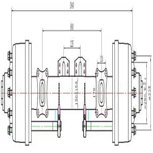 13t Heavy Duty Axle Rear Semi Trailer Disc Brake Axle Manufacturer (2)